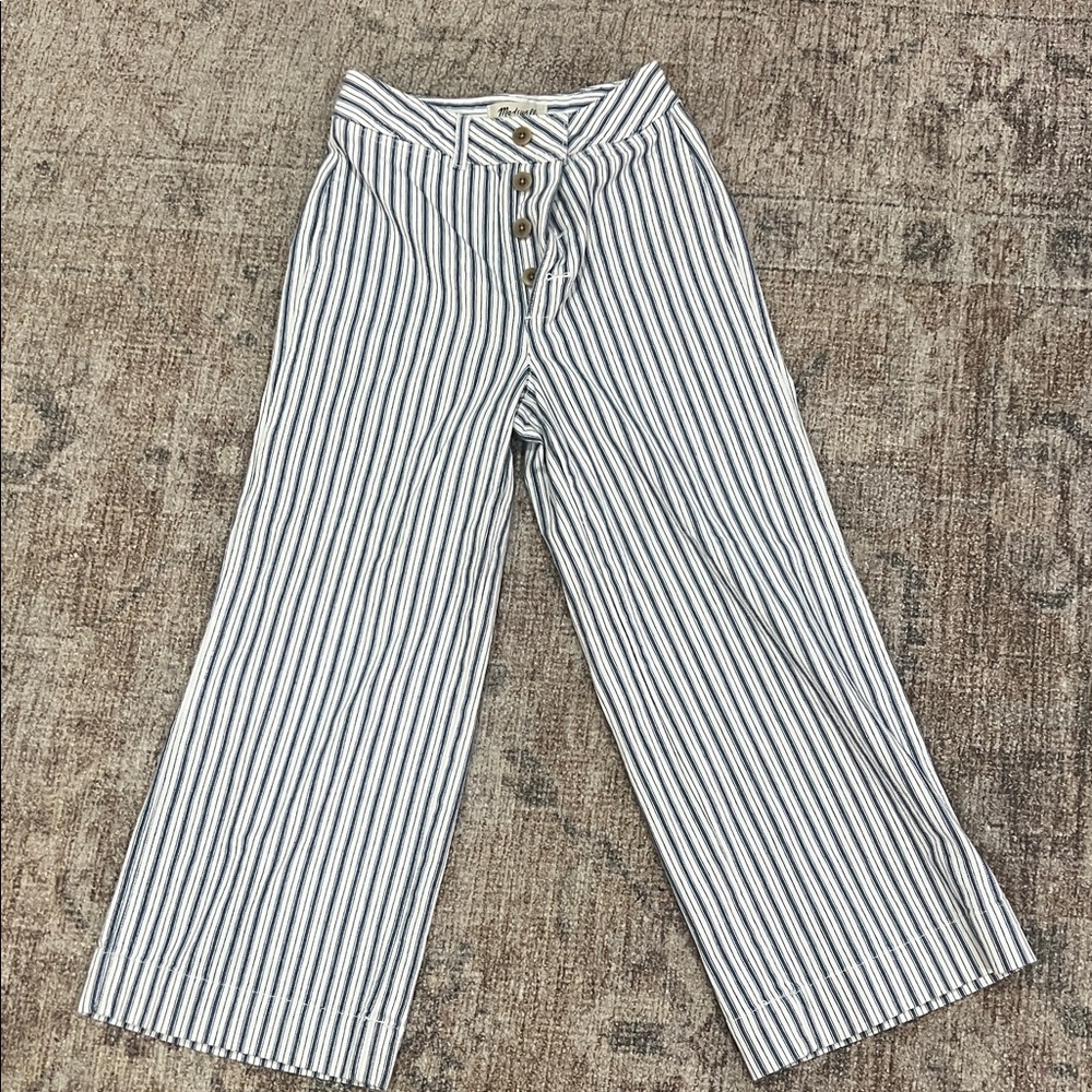 Madewell Blue and White Striped Trousers